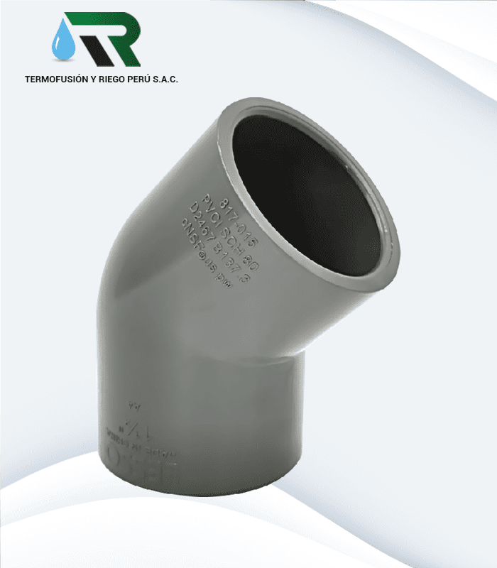 CODO DE 45° SCH-80 A PRESION PVC LESSO