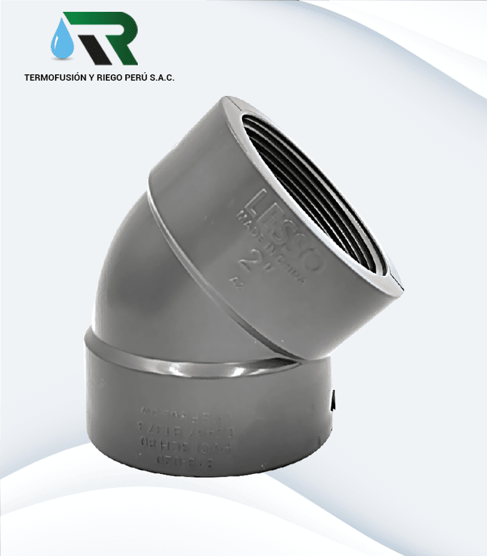 CODO DE 45° SCH-80 CON ROSCA PVC LESSO