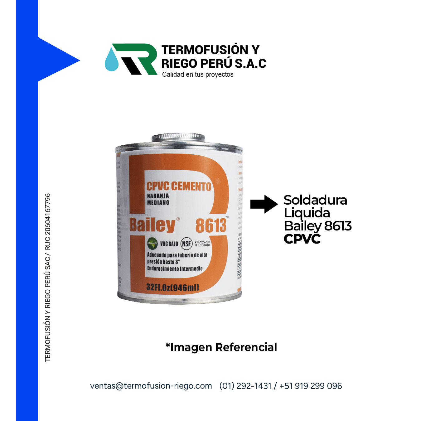 CEMENTO CPVC NARANJA 8613 BAILEY