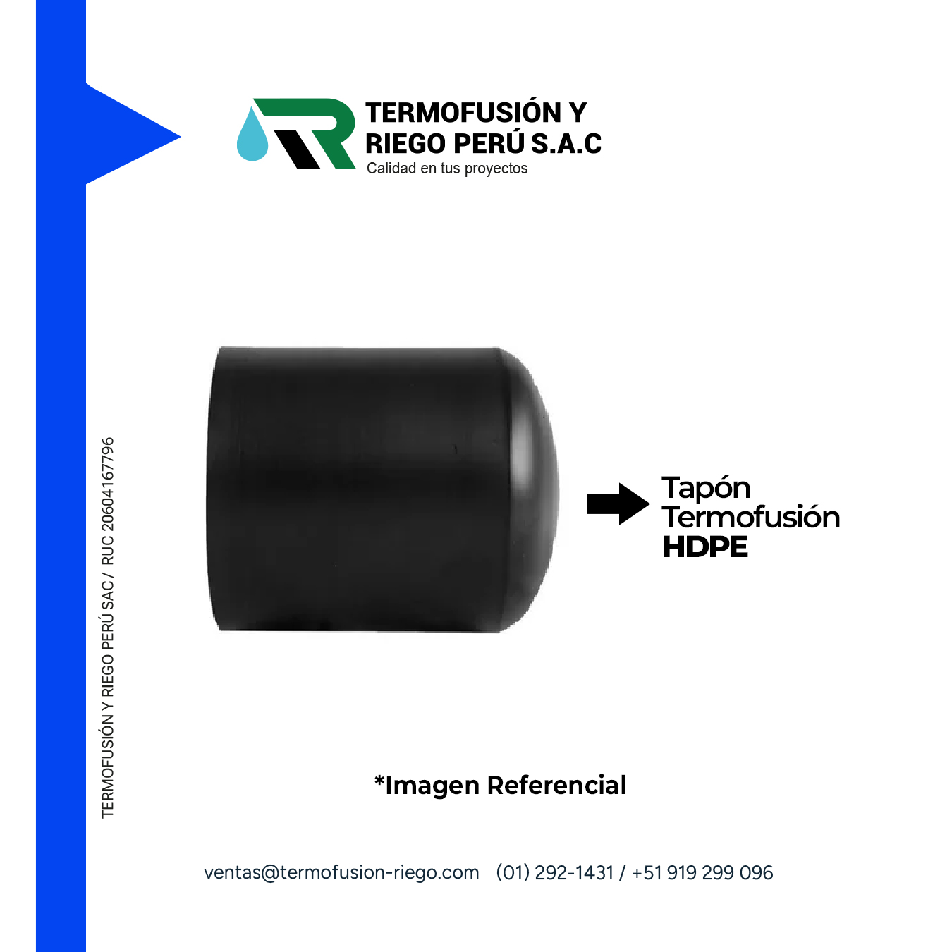 TAPON TERMOFUSION HDPE