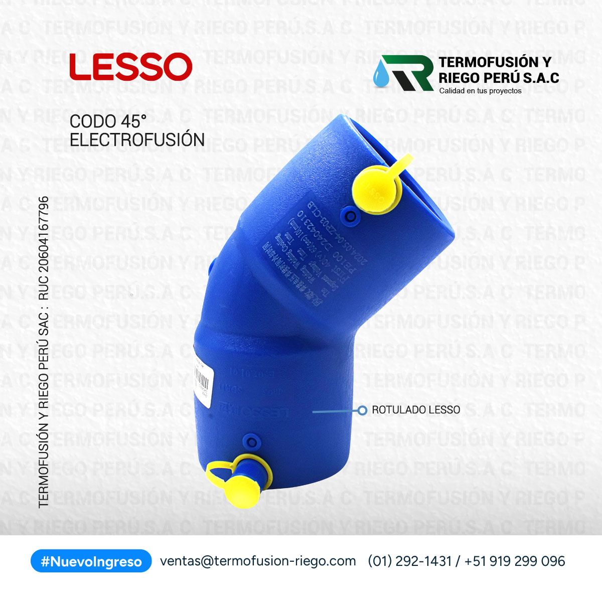 ELECTROFUSION CODO 45° LESSO