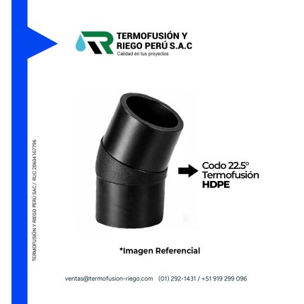 CODO 22.5° TERMOFUSION HDPE