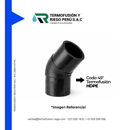 CODO 45° TERMOFUSION HDPE